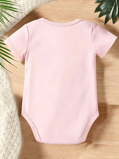 Adorable Cute Toddler Infant Baby Girls My Aunt Says I'm Perfect Just Like Her Letter Graphic Print Short Sleeve Crew Round Neck Bodysuit Daily Wear
