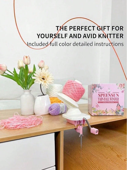 Aesthetic Yarn Ball Winder Kit, Efficient 3.5OZ Yarn Winder With 250+ Stitch Markers & Crochet Accessories For DIY Knitting
