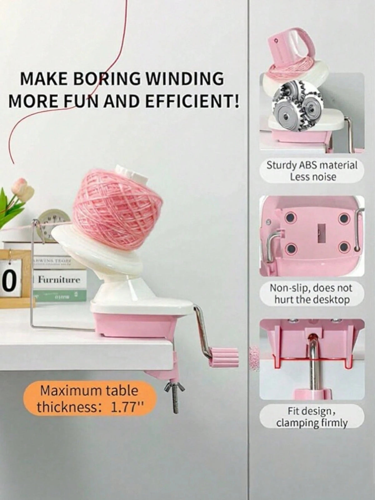 Aesthetic Yarn Ball Winder Kit, Efficient 3.5OZ Yarn Winder With 250+ Stitch Markers & Crochet Accessories For DIY Knitting