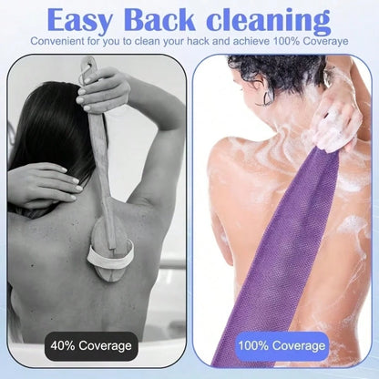 African Mesh Exfoliating Back Long Net Bath Scrub Towel Set With Pull Strap Nylon Back Exfoliator Back Scrubber For Shower UseEffective Body ScrubFor Smooth Skin Bathroom Decor Room Decor Back To Scho