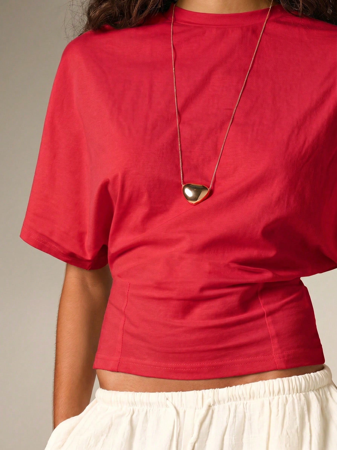 AiiRZ Ruched Cinched Crop T-Shirt With Flutter Sleeves And Fitted Waist For Summer Casual Everyday Wear