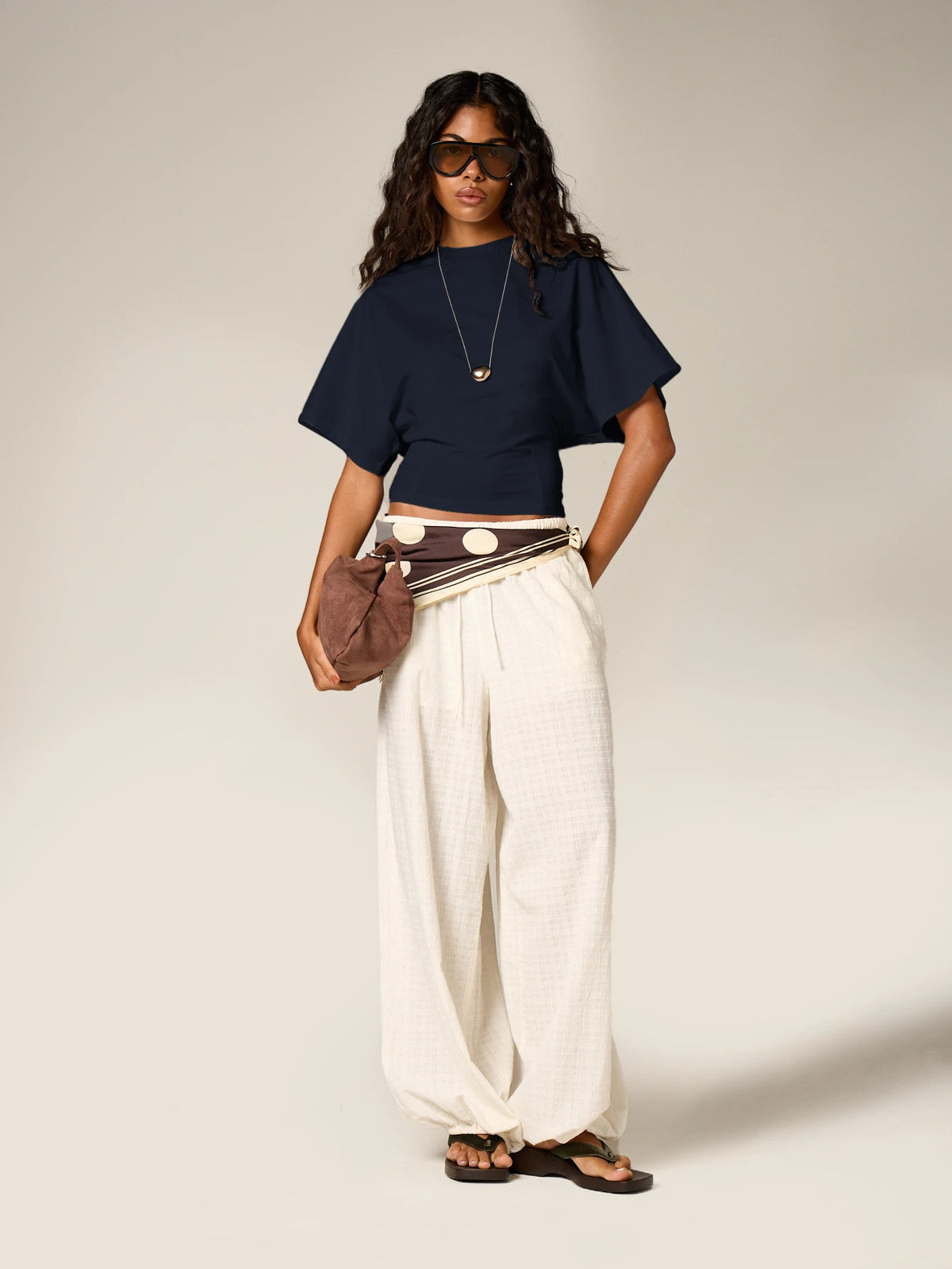 AiiRZ Ruched Cinched Crop T-Shirt With Short Flutter Sleeves And Round Neckline Casual Summer Top