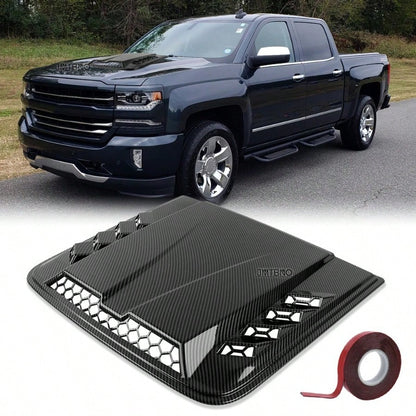 Air Flow Intake Hood Scoop Vent Cover Carbon For Chevrolet 1500 2500