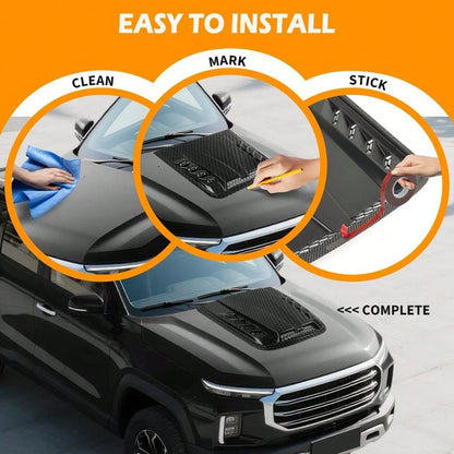 Air Flow Intake Hood Scoop Vent Cover Carbon For Chevrolet 1500 2500