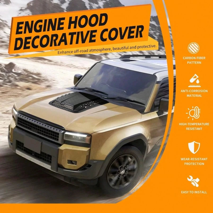 Air Flow Intake Hood Scoop Vent Cover Carbon For Chevrolet 1500 2500
