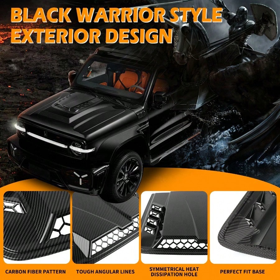 Air Flow Intake Hood Scoop Vent Cover Carbon For Chevrolet 1500 2500