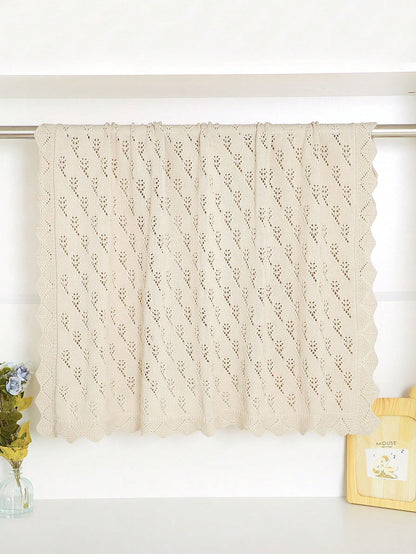 All-Season Pure Cotton Knitted Baby Blanket, Newborn Swaddle Wrap, Lace Trim Stroller Blanket, Soft Children's Throw Blanket, Infant Essentials