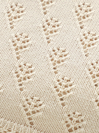 All-Season Pure Cotton Knitted Baby Blanket, Newborn Swaddle Wrap, Lace Trim Stroller Blanket, Soft Children's Throw Blanket, Infant Essentials