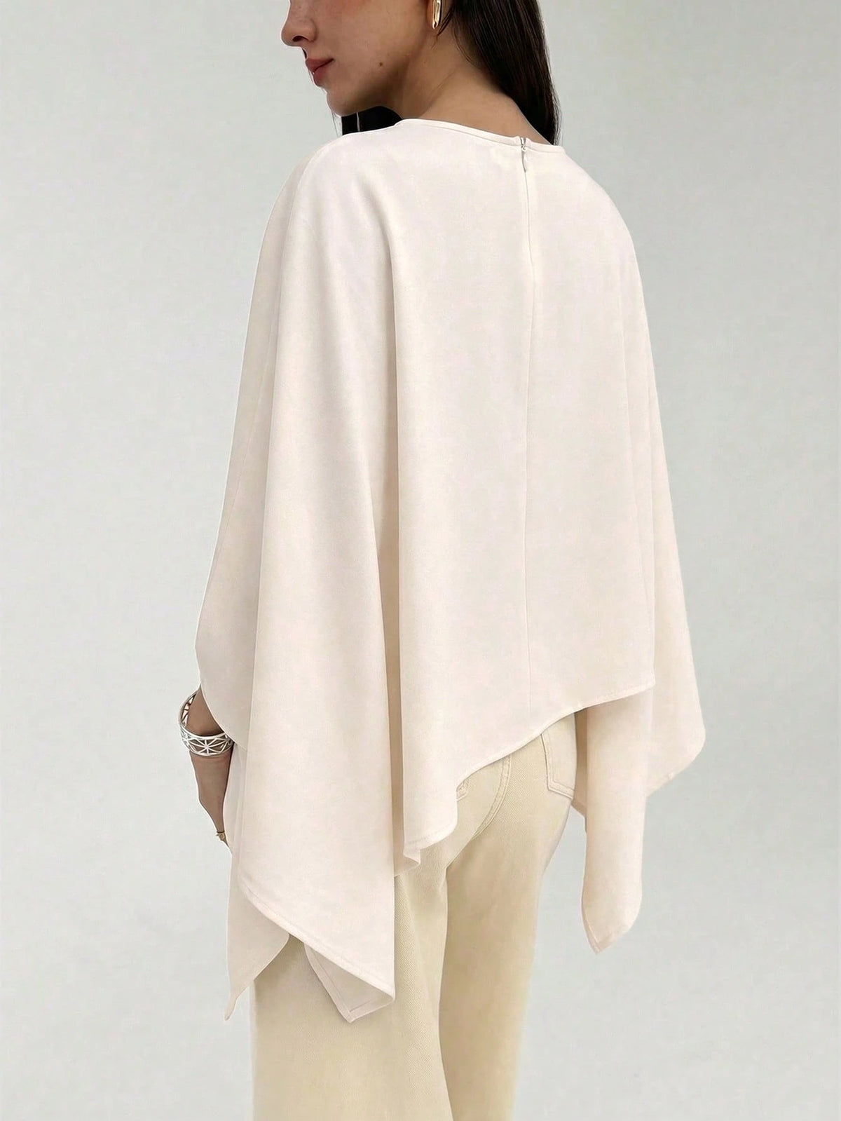 Aloruh Boat Neck Voluminous Sleeve Cinched Waist Commuter Shirt