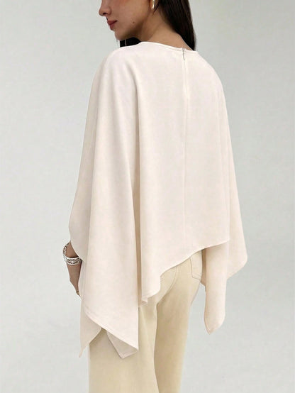Aloruh Boat Neck Voluminous Sleeve Cinched Waist Commuter Shirt