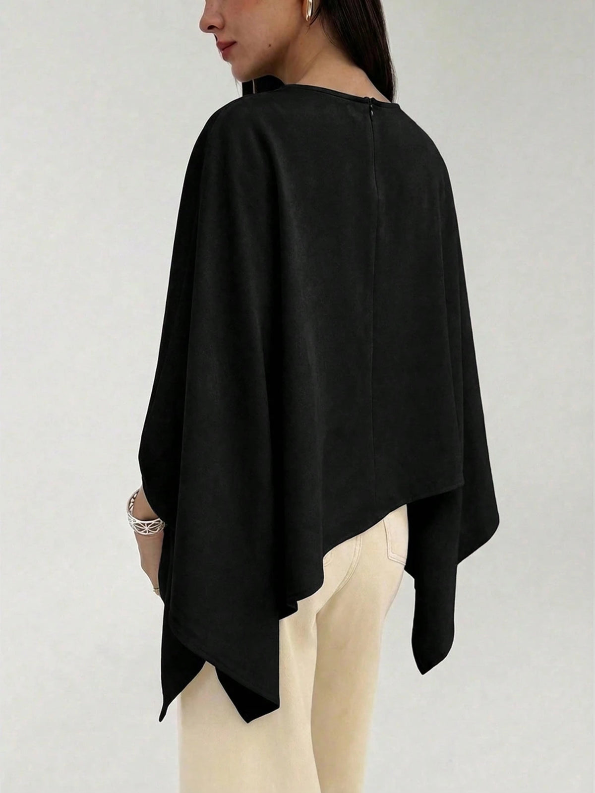 Aloruh Boat Neck Voluminous Sleeve Cinched Waist Commuter Shirt