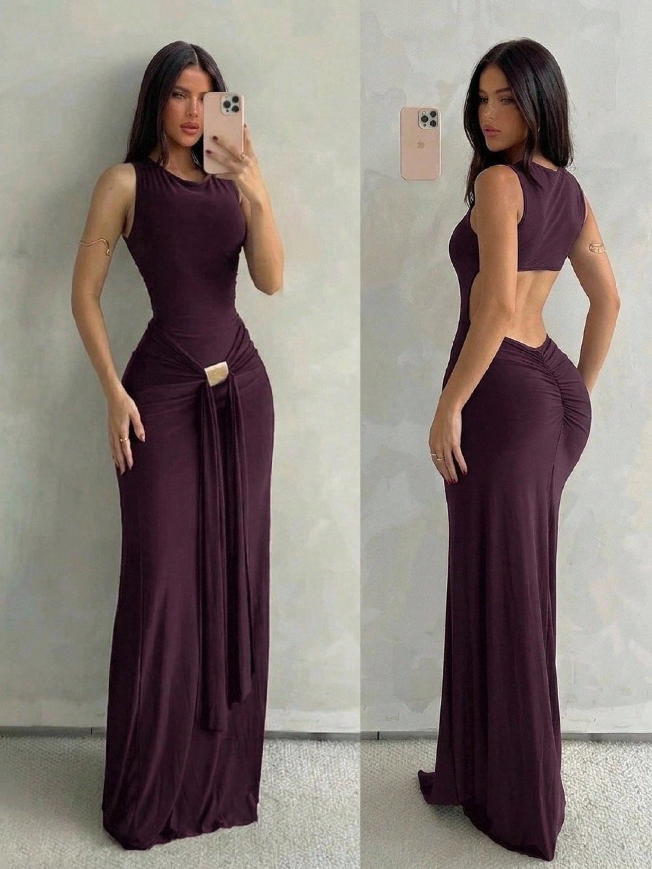 Aloruh Women's Black Sleeveless Bodycon Dress With Fish Tail Hem, Suitable For Vacation, Spring/Summer Party Night,Wedding Guest,Graduation Dress