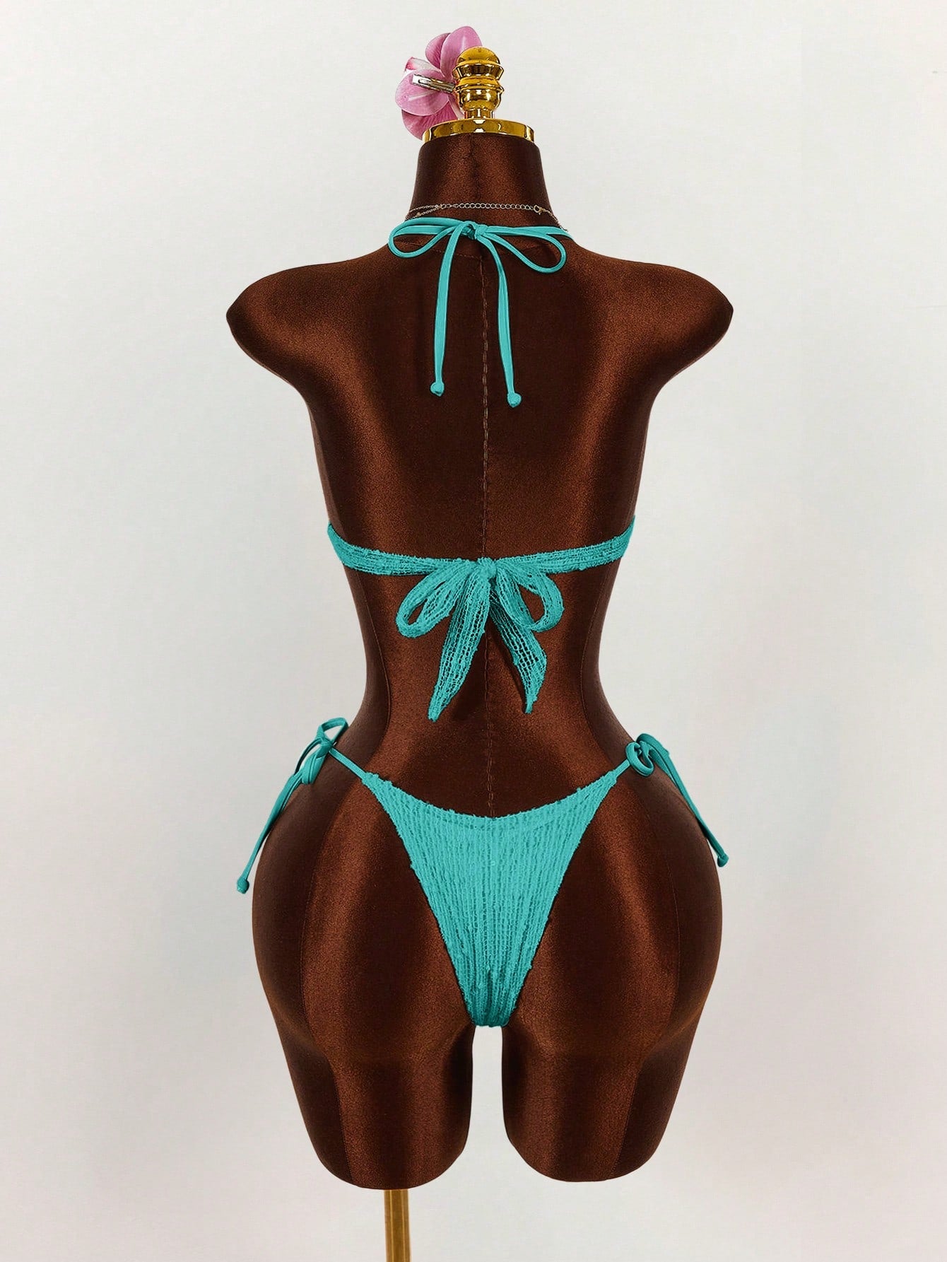 Amplova 3pcs Women's Sexy Halter Bikini Set - Top, Bottom, And Cover-Up Beach Vacation Outfits For Women