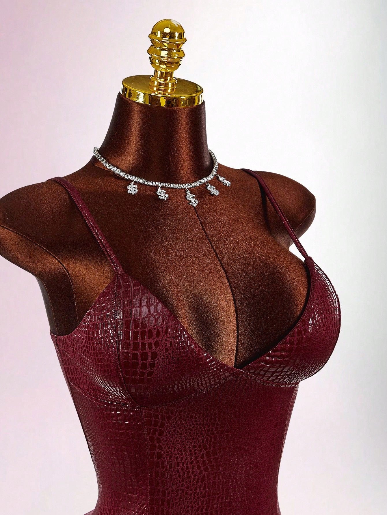 Amplova Y2K Sexy Red Casual Party Club Dress Wedding Guest For Women Burgundy Halloween Costumes Snake Skin Texture Glossy Coated Bustier Bodycon Mini Dresses