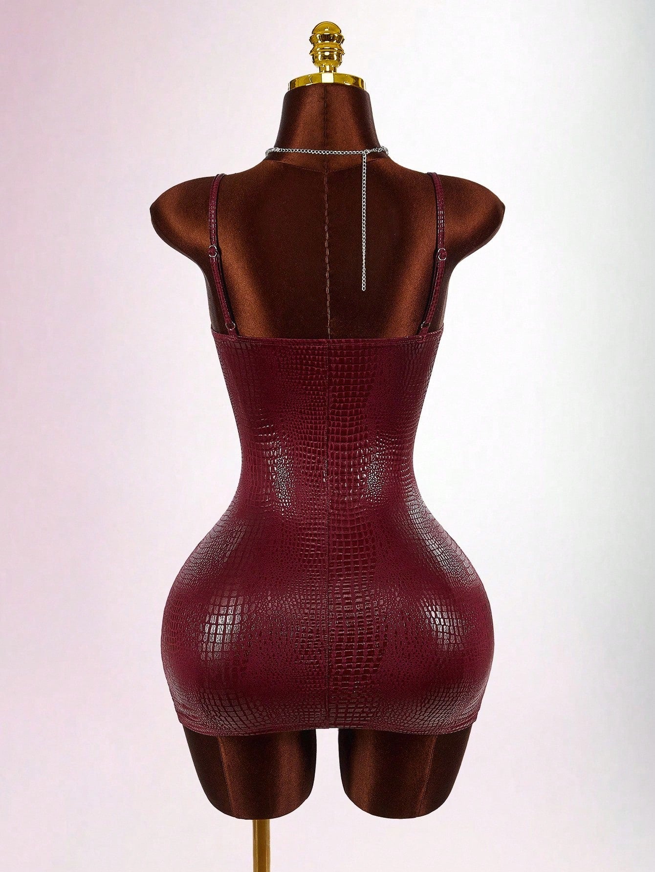 Amplova Y2K Sexy Red Casual Party Club Dress Wedding Guest For Women Burgundy Halloween Costumes Snake Skin Texture Glossy Coated Bustier Bodycon Mini Dresses