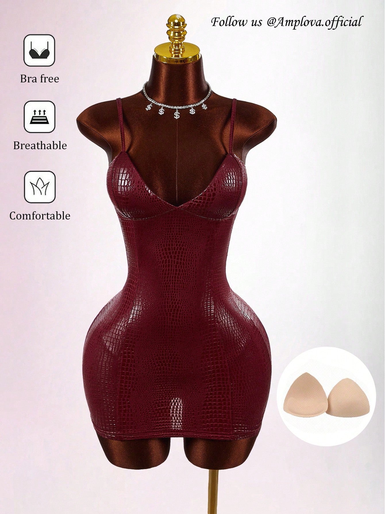 Amplova Y2K Sexy Red Casual Party Club Dress Wedding Guest For Women Burgundy Halloween Costumes Snake Skin Texture Glossy Coated Bustier Bodycon Mini Dresses