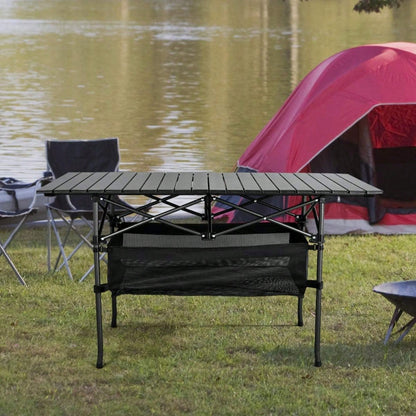 Aoran Outdoor Folding Portable Picnic And Camping Table, Aluminum Roll-Up Table With Easy-To-Carry Bags, Suitable For Indoor And Outdoor Use, Camping, Beaches, Backyards, Barbecues, Parties, Terraces