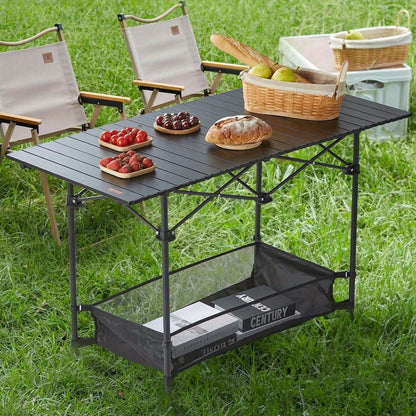 Aoran Outdoor Folding Portable Picnic And Camping Table, Aluminum Roll-Up Table With Easy-To-Carry Bags, Suitable For Indoor And Outdoor Use, Camping, Beaches, Backyards, Barbecues, Parties, Terraces