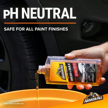 Armor All Ultra Shine Car Wash And Wax, Car Wax And Cleaner For Cars, Trucks And Motorcycles, 16 Fl Oz