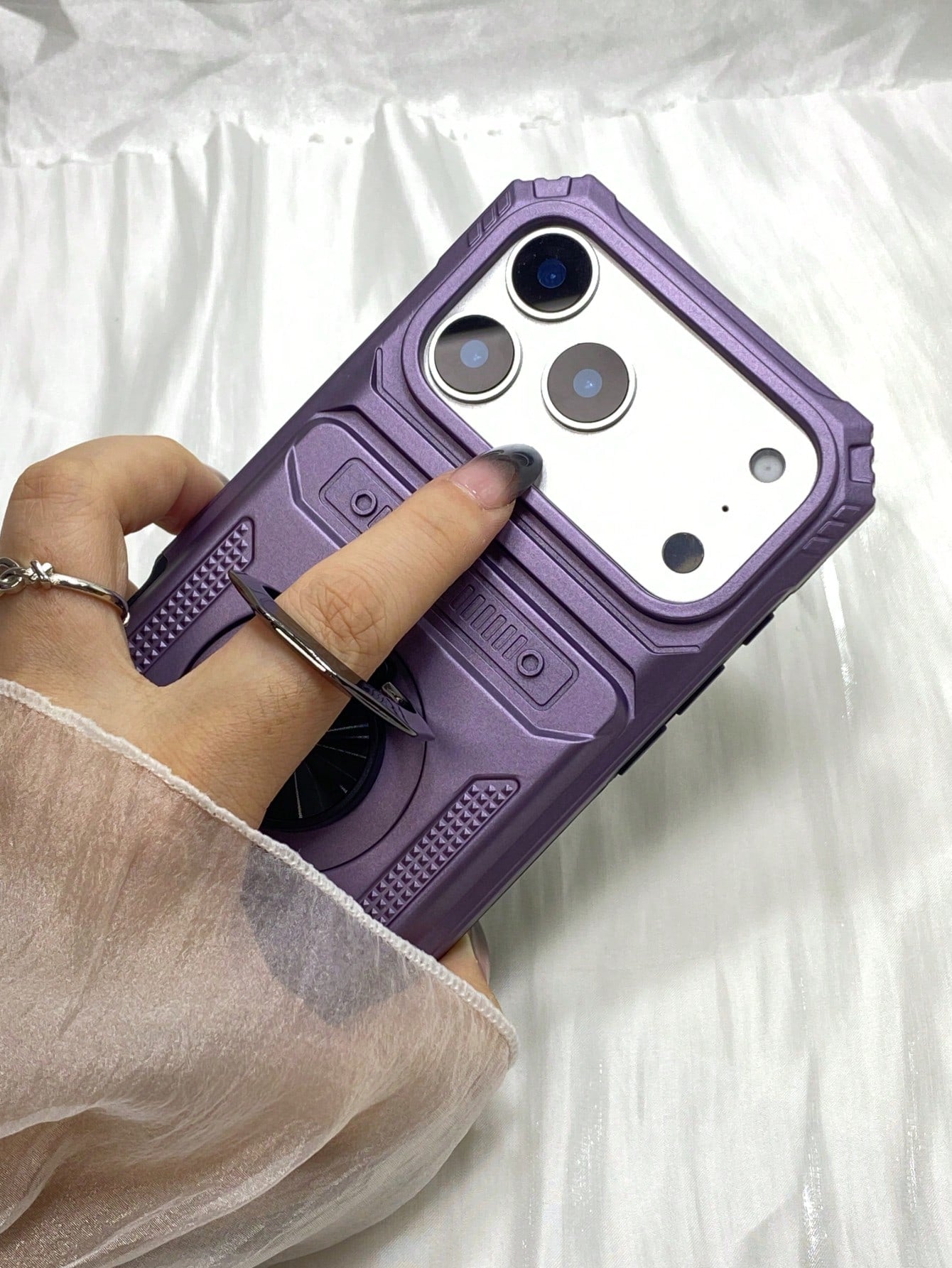 Armor Phone Case With 360° Rotating Stand, Hidden Card Holder, PC+TPU Impact-Resistant Design Cases For IPhone 17 Pro Max, For IPhone 11, 13, 14, 15, 16, Pro Max, Plus, 16e, 17, Air, For Galaxy A14 A1