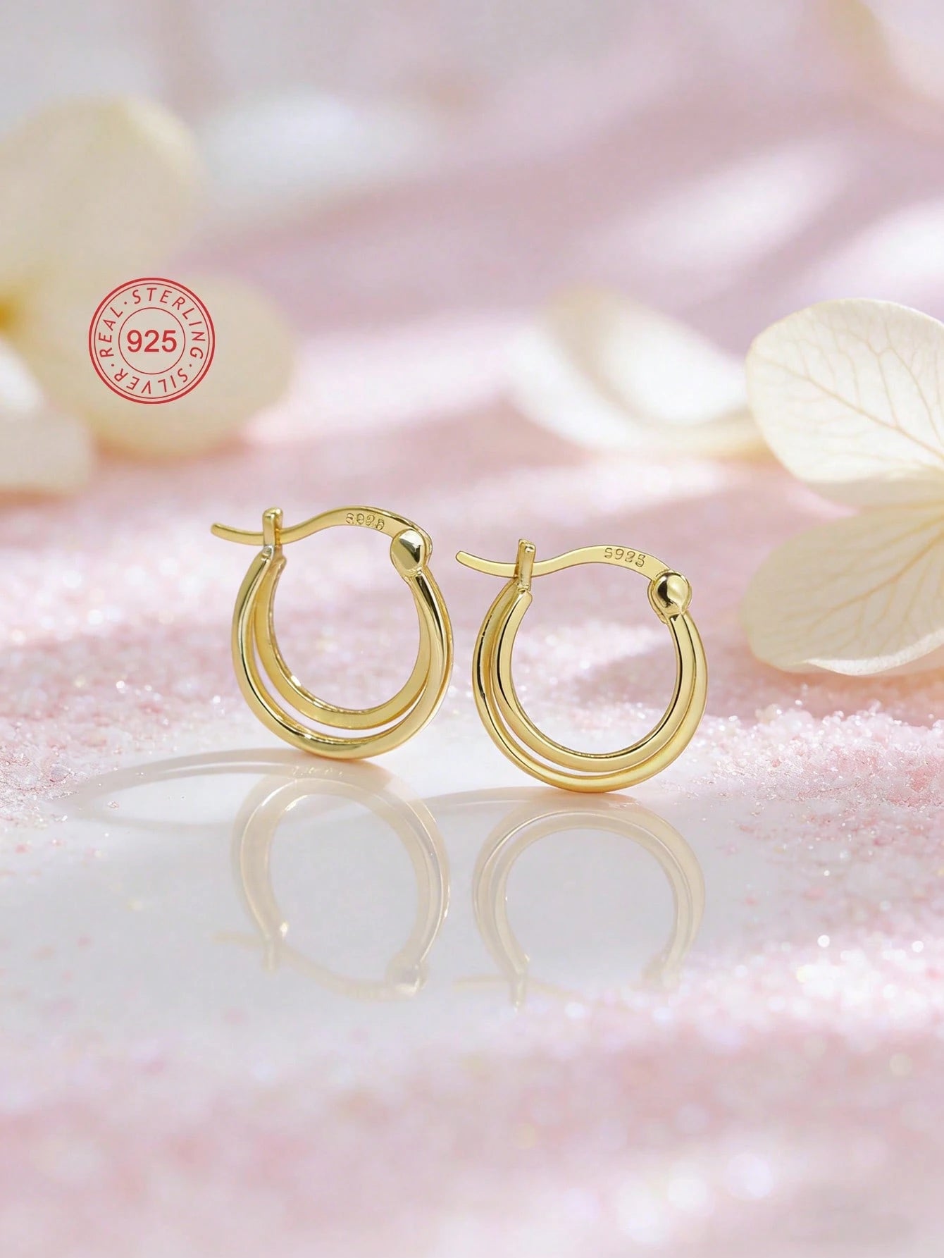 Artepollo 1pc 925 Sterling Silver Hypoallergenic Double Line Hoop Earrings, Gift Box Packaging, Minimalist & Cute, Suitable For Daily Wear Or Festivals, Gift For Girls, Friends, Back To School