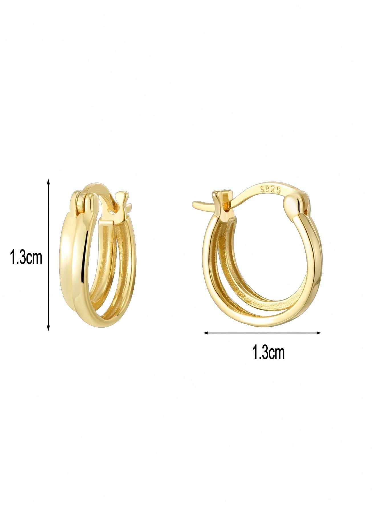 Artepollo 1pc 925 Sterling Silver Hypoallergenic Double Line Hoop Earrings, Gift Box Packaging, Minimalist & Cute, Suitable For Daily Wear Or Festivals, Gift For Girls, Friends, Back To School