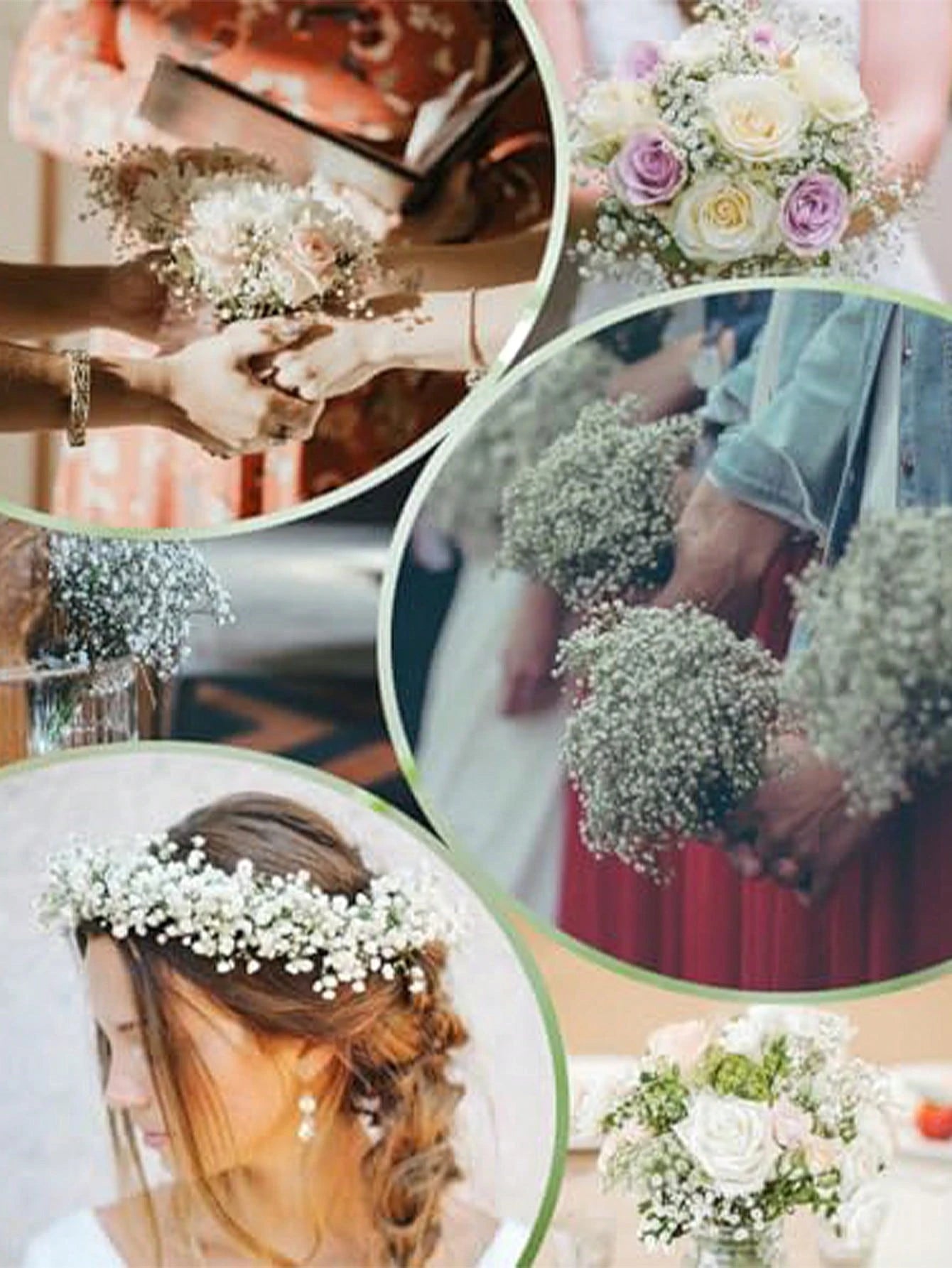 Artificial Baby's Breath Flowers, White Baby's Breath, White Fake Flowers, Bulk Fake Baby's Breath Flower Bouquet, Suitable For Home Decor, Tabletop Decor, DIY Flower Arrangement, Wedding And Holiday