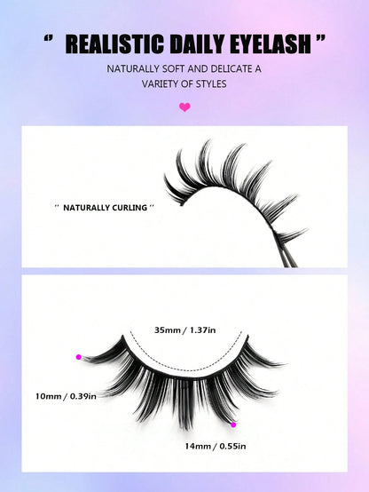Asiteo 5 Pairs Spiked Cartoon Style False Eyelashes, Thick & Exaggerated, Create Doll Eye Effect, Anime Style, Reusable, Suitable For Beginners, Doll Eye Shape, Applicable For Cosplay, Party, Hallowee