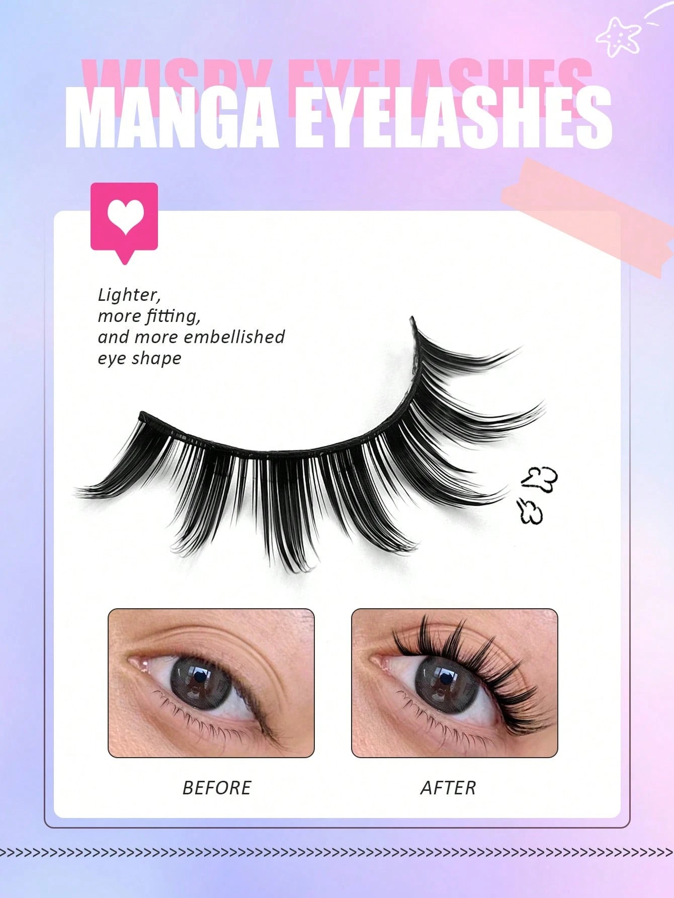 Asiteo 5 Pairs Spiked Cartoon Style False Eyelashes, Thick & Exaggerated, Create Doll Eye Effect, Anime Style, Reusable, Suitable For Beginners, Doll Eye Shape, Applicable For Cosplay, Party, Hallowee