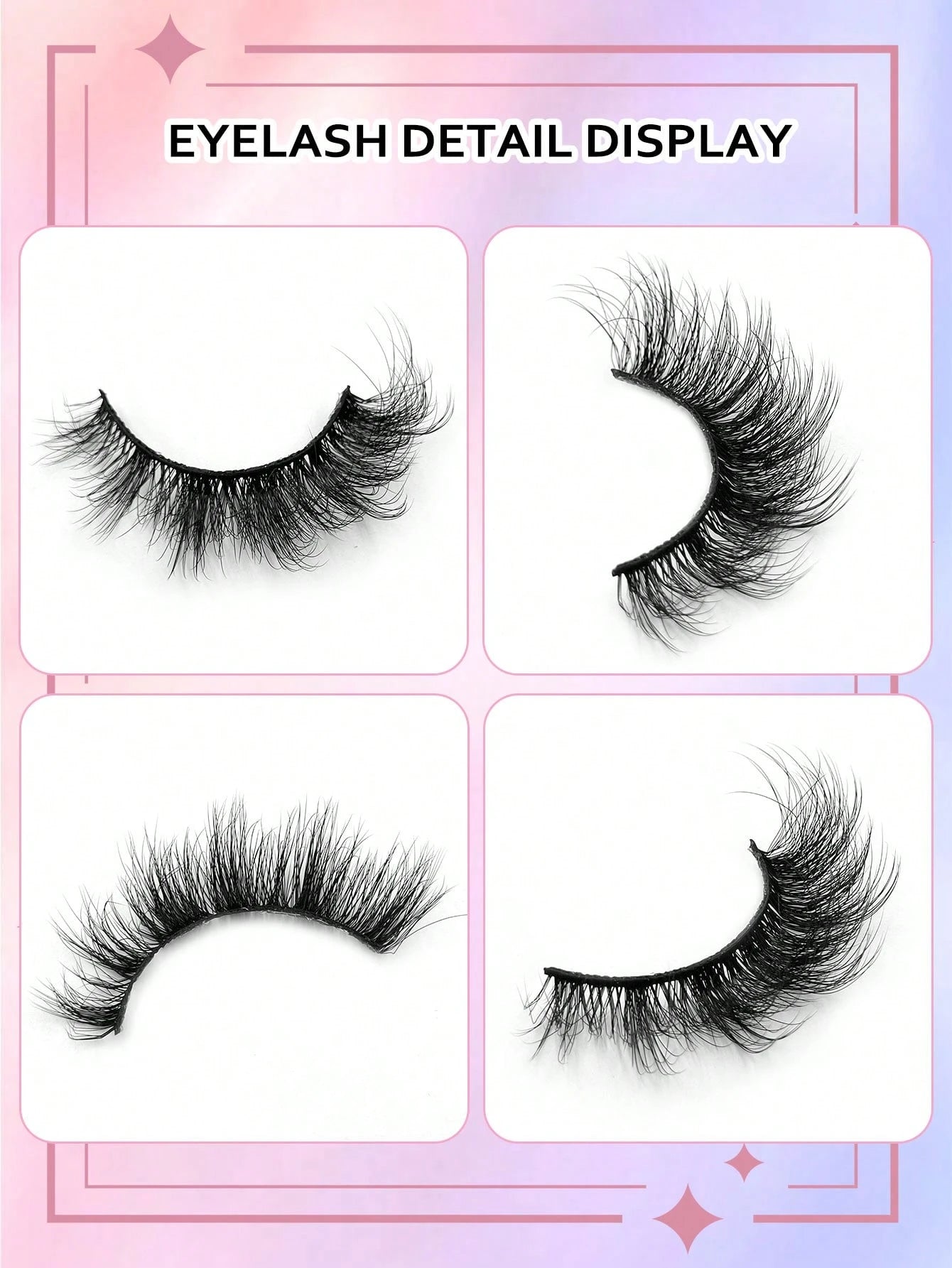 Asiteo 7 Pairs Super Soft Cat Eye Shaped Lashes, Thick Curled Elongated Lashes, 6D Fluffy Curled Natural Long Faux Mink False Eyelashes