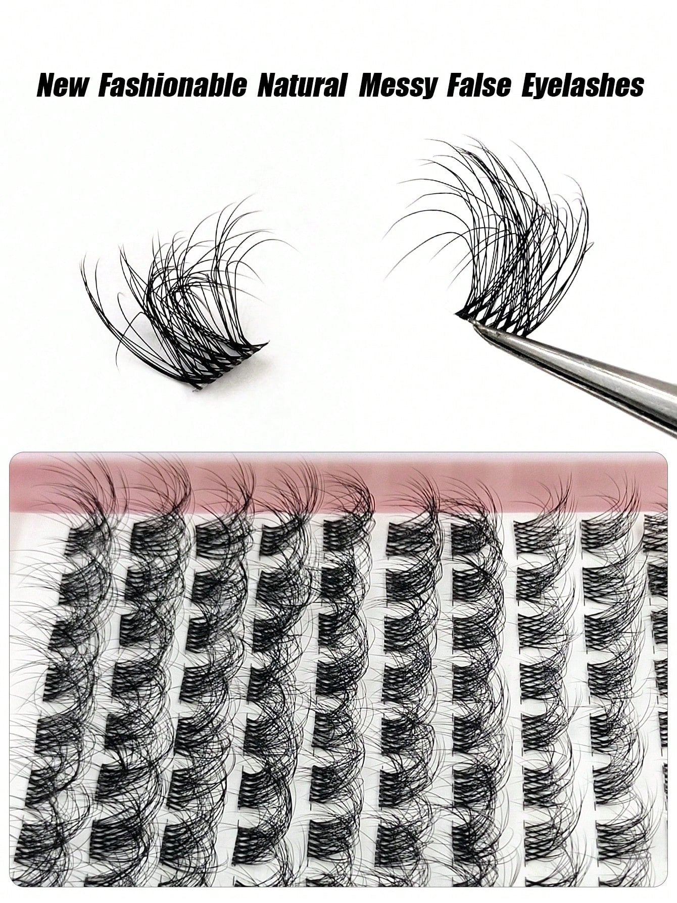 Asiteo 90pcs D-Curl Fluffy & Thick Segmented False Eyelashes, Natural Look Daily Makeup Fake Lashes, Eyelash Clusters, Individual False Eyelashes