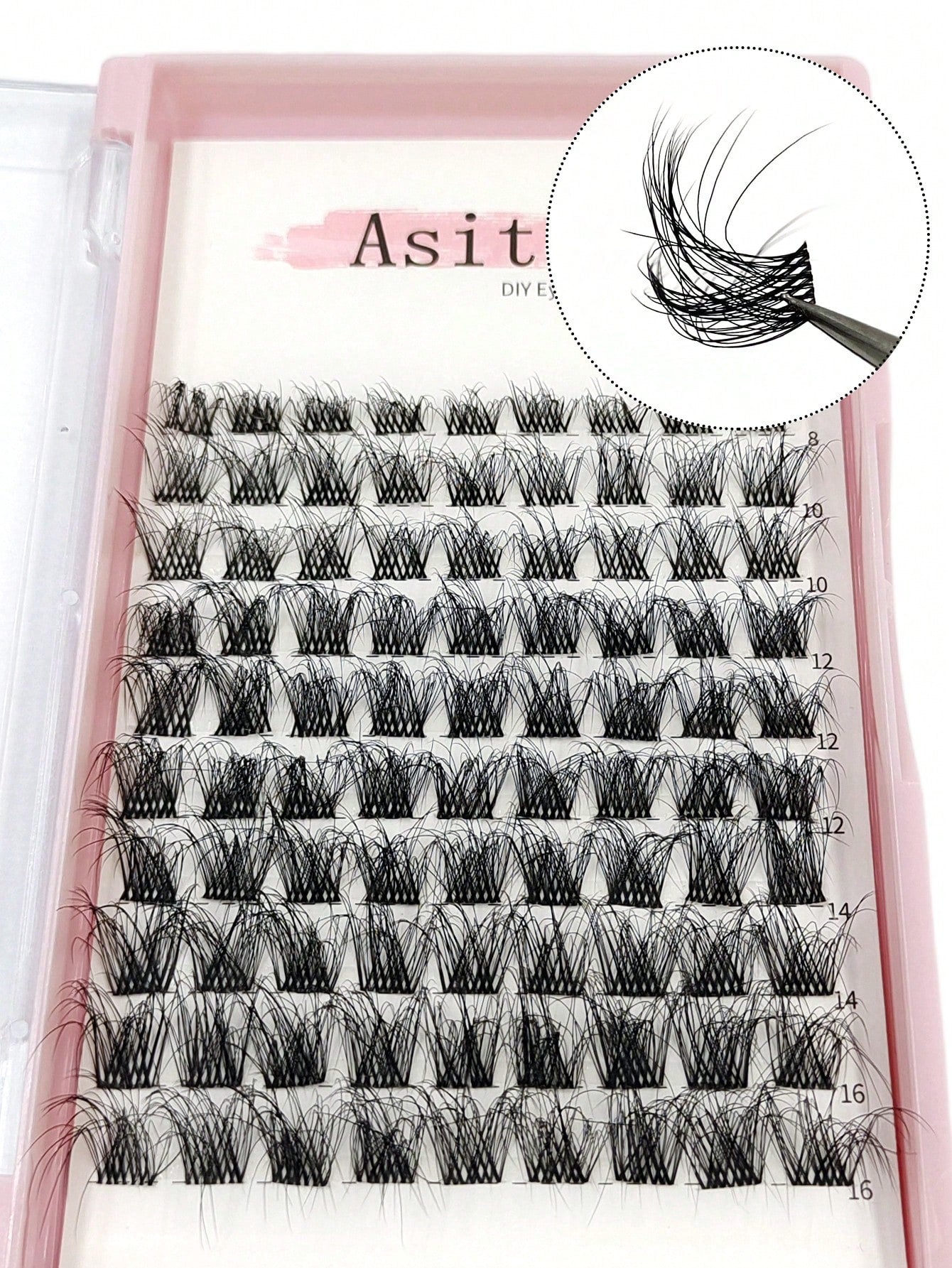 Asiteo 90pcs D-Curl Fluffy & Thick Segmented False Eyelashes, Natural Look Daily Makeup Fake Lashes, Eyelash Clusters, Individual False Eyelashes
