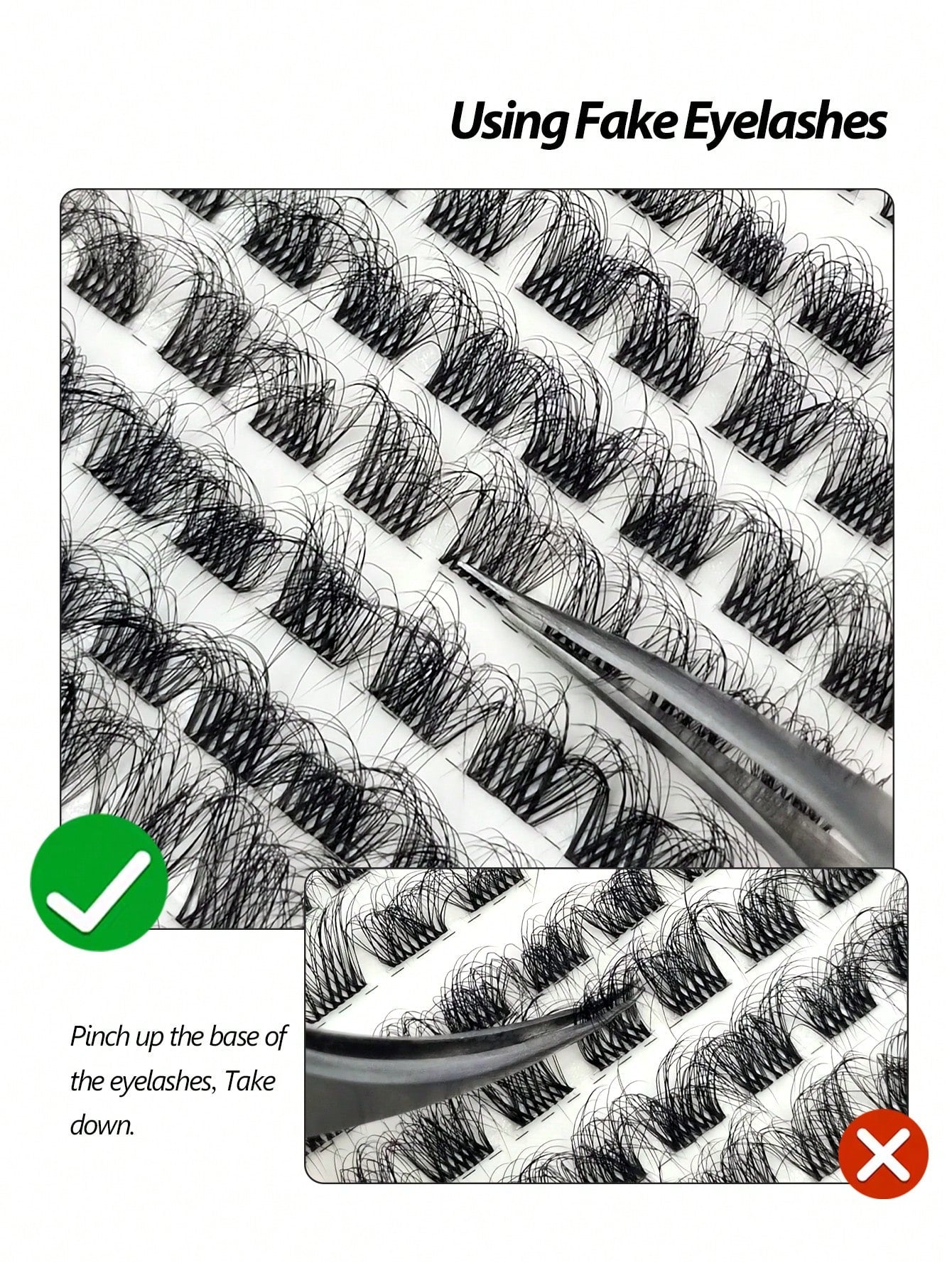 Asiteo 90pcs D-Curl Fluffy & Thick Segmented False Eyelashes, Natural Look Daily Makeup Fake Lashes, Eyelash Clusters, Individual False Eyelashes
