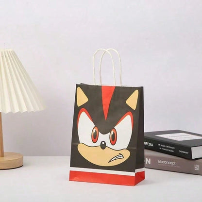 asmodee 12pcs- Hedgehog Sonic Kraft Paper Party Birthday Gift Bags, Cartoon Paper Bags For Party Favors, Halloween, Christmas, Back To School Gift Packaging (Random Style)
