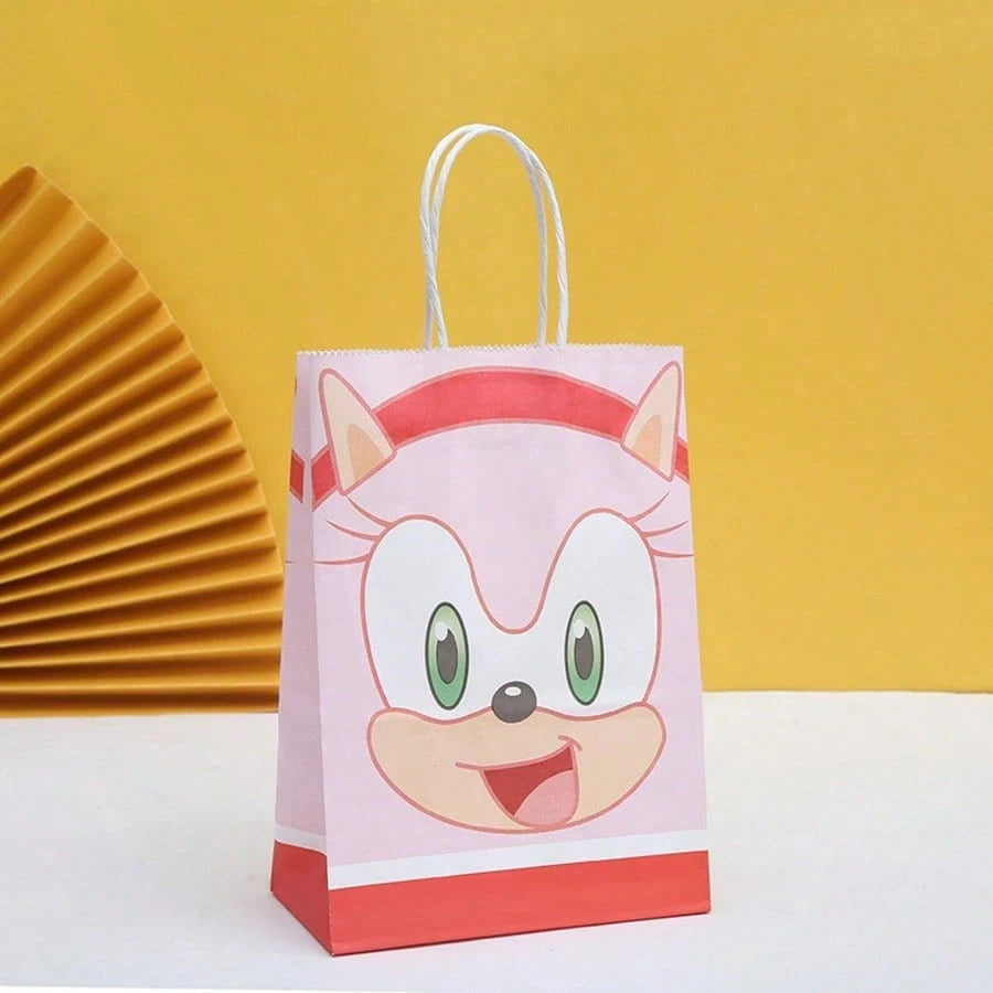asmodee 12pcs- Hedgehog Sonic Kraft Paper Party Birthday Gift Bags, Cartoon Paper Bags For Party Favors, Halloween, Christmas, Back To School Gift Packaging (Random Style)