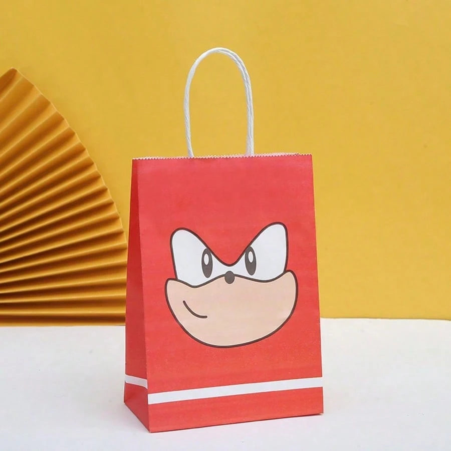asmodee 12pcs- Hedgehog Sonic Kraft Paper Party Birthday Gift Bags, Cartoon Paper Bags For Party Favors, Halloween, Christmas, Back To School Gift Packaging (Random Style)