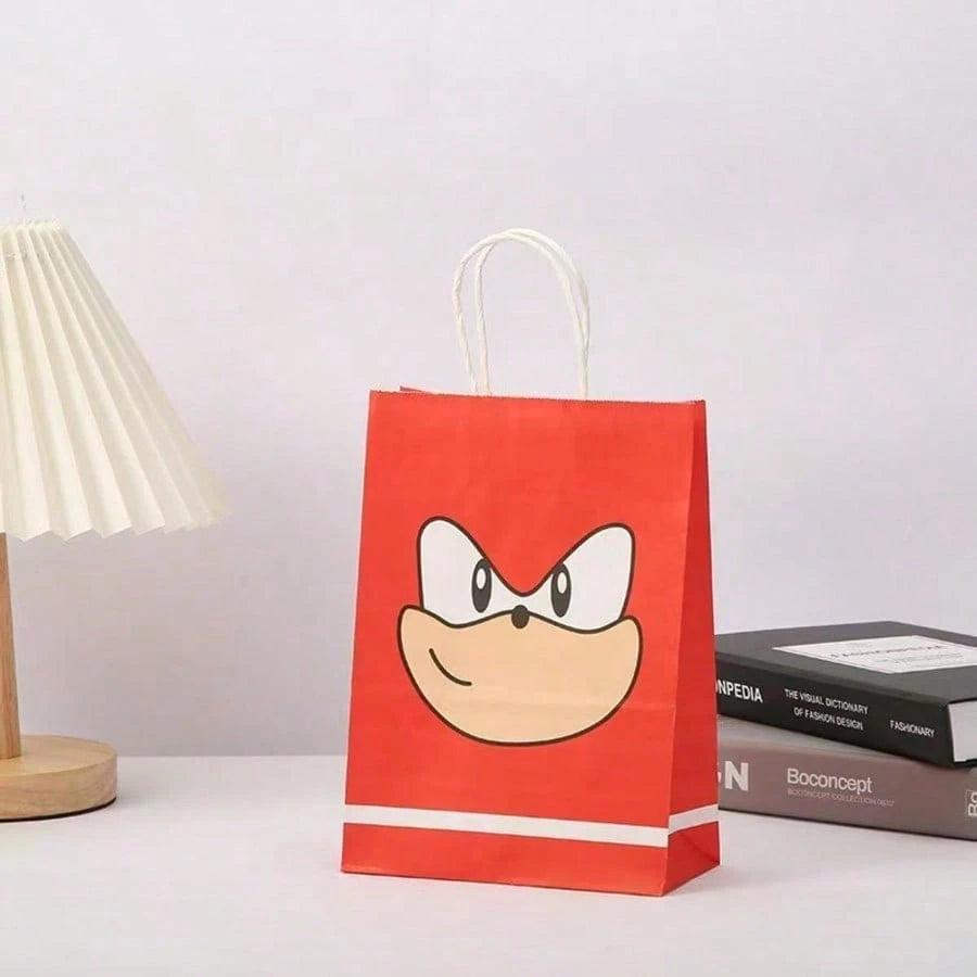 asmodee 12pcs- Hedgehog Sonic Kraft Paper Party Birthday Gift Bags, Cartoon Paper Bags For Party Favors, Halloween, Christmas, Back To School Gift Packaging (Random Style)