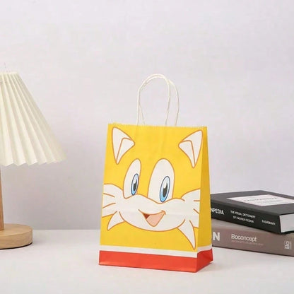 asmodee 12pcs- Hedgehog Sonic Kraft Paper Party Birthday Gift Bags, Cartoon Paper Bags For Party Favors, Halloween, Christmas, Back To School Gift Packaging (Random Style)