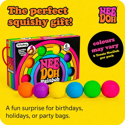 asmodee 6pcs/Box Schylling NeeDoh Stress Relief Squeeze Toys, Decompression Toys, Suitable For Office Relaxation/Home Entertainment, Affordable, Fun, Great Choice For Graduation Gifts, Wedding Gifts