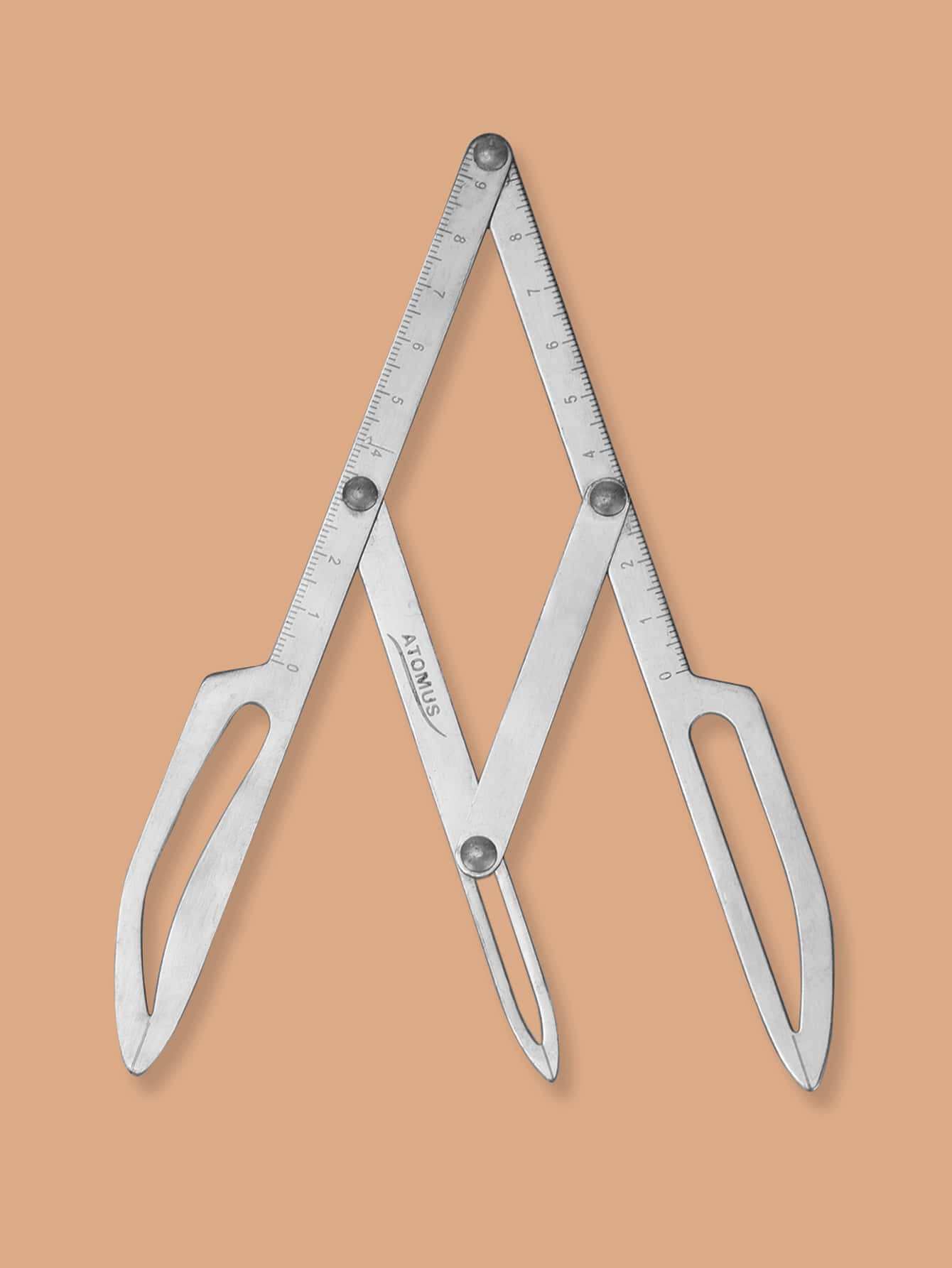 ATOMUS 1pc Stainless Steel Micro-Textured Eyebrow Balance Positioning Equidistant Triangle Eyebrow Shape Positioning Ruler Golden Ratio Caliper Makeup Tool