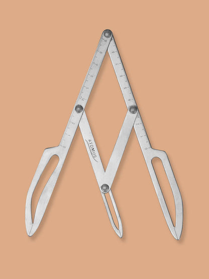 ATOMUS 1pc Stainless Steel Micro-Textured Eyebrow Balance Positioning Equidistant Triangle Eyebrow Shape Positioning Ruler Golden Ratio Caliper Makeup Tool