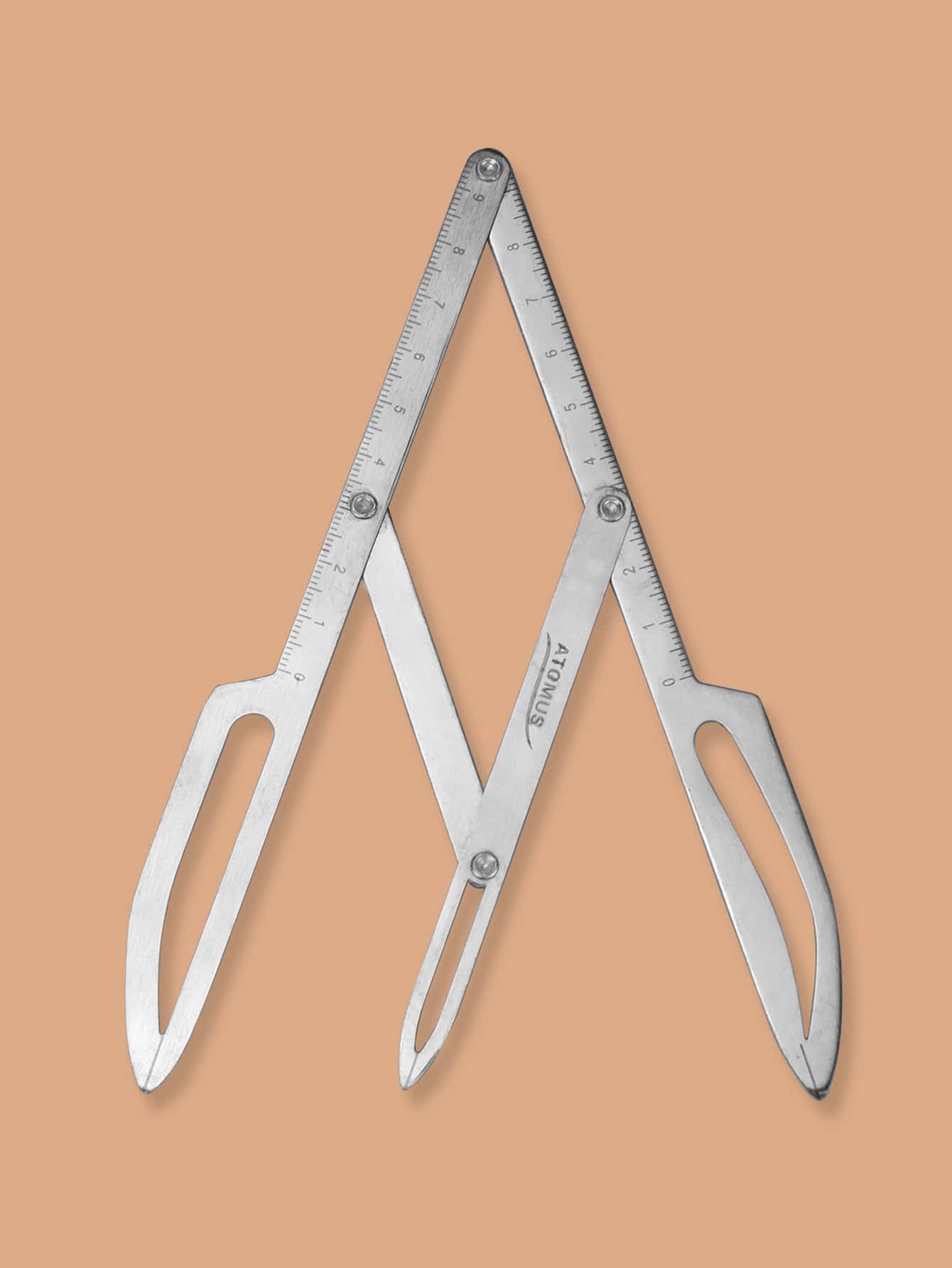 ATOMUS 1pc Stainless Steel Micro-Textured Eyebrow Balance Positioning Equidistant Triangle Eyebrow Shape Positioning Ruler Golden Ratio Caliper Makeup Tool