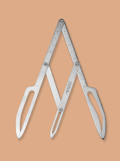 ATOMUS 1pc Stainless Steel Micro-Textured Eyebrow Balance Positioning Equidistant Triangle Eyebrow Shape Positioning Ruler Golden Ratio Caliper Makeup Tool