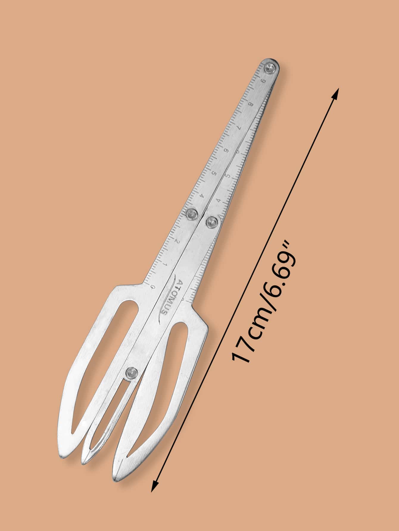 ATOMUS 1pc Stainless Steel Micro-Textured Eyebrow Balance Positioning Equidistant Triangle Eyebrow Shape Positioning Ruler Golden Ratio Caliper Makeup Tool