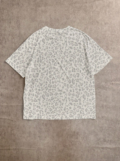 Attitoon Women's 95% Cotton Oversized Short Sleeve T-Shirt, Leopard Print Tees,Summer Casual Streetwear City Break Festival Beach