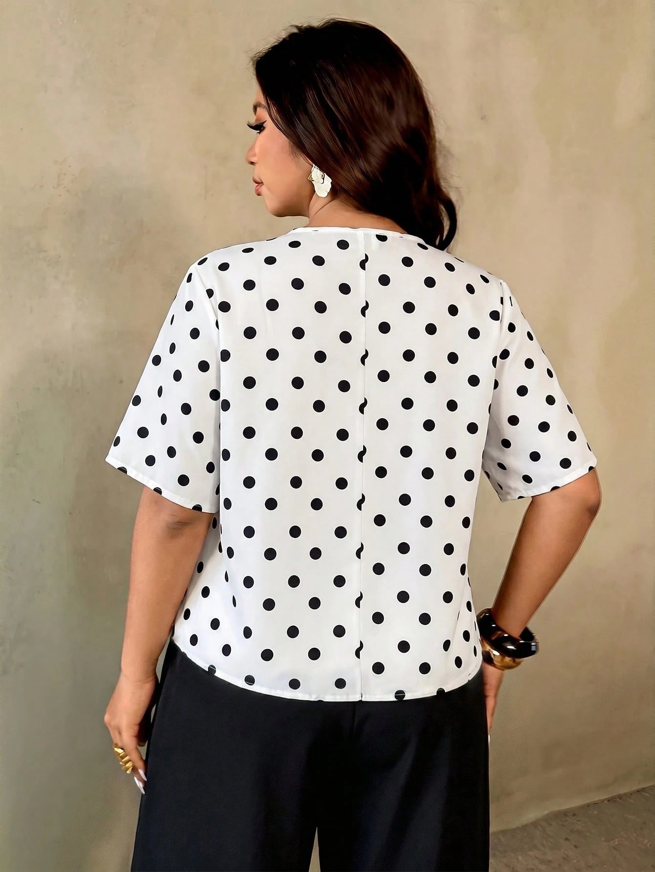 Auralis Plus-Size Women's Black Short-Sleeved Blouse, Summer Short-Sleeved Blouse, Women's Business Casual Blouse, Fashion New Summer Blouse,Cute Tops Going Out Tops Women Old Money Style Women Going