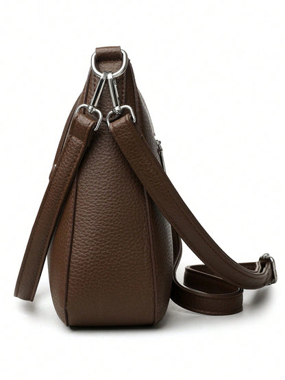 Authentic Women's Soft PU Leather Shoulder Bag, Luxury Designer Crossbody Bag, Casual Tote Bag, Messenger Commuter Bag, A Main