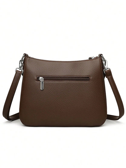Authentic Women's Soft PU Leather Shoulder Bag, Luxury Designer Crossbody Bag, Casual Tote Bag, Messenger Commuter Bag, A Main