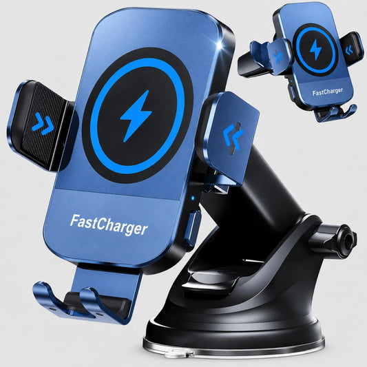 Auto Clamping Fast Charging Car Phone Holder, Wireless Charger Mount