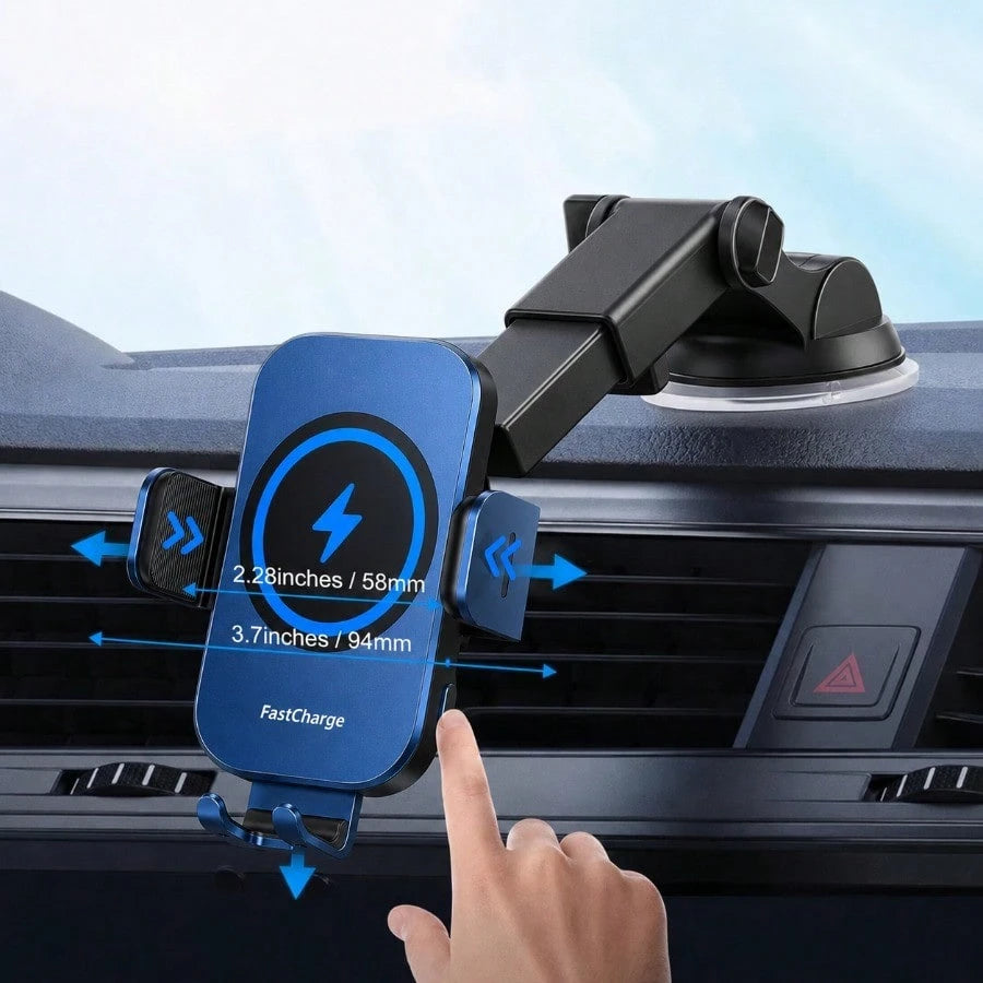 Auto Clamping Fast Charging Car Phone Holder, Wireless Charger Mount